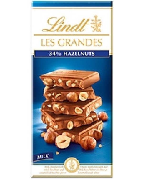 Lindt Les Grandes Lait 34% Noisettes 