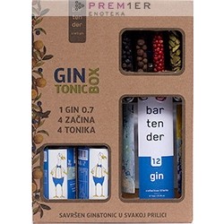 Bartender Gift Box 0.70l + 4 Začina i 4 Evervess Tonic Water 4 x 0.25l